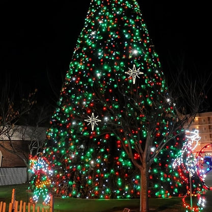 2 Pack 480 LED Solar Chrismas Lights Outdoor, 170 FT Super Long Solar String Lights for Outside with 8 Modes & Memory Function, Waterproof Twinkle Light for Xmas Tree Party Decorations (Red and Green)