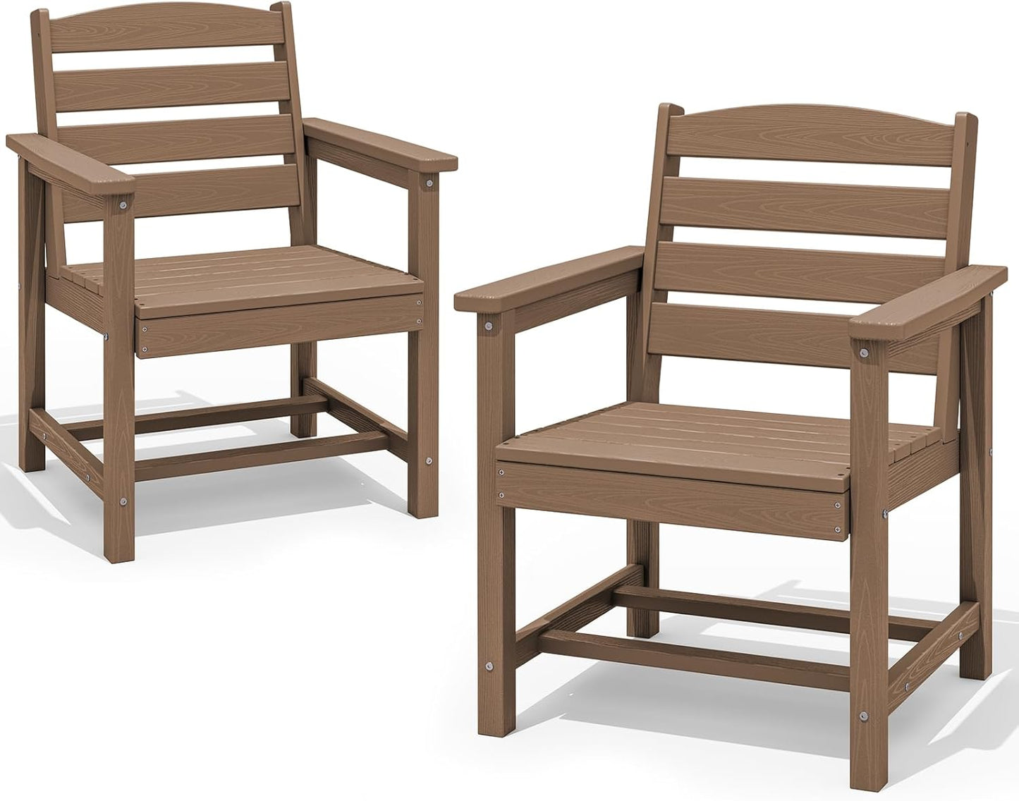 SERWALL Patio Dining Chair Set of 2, Brown
