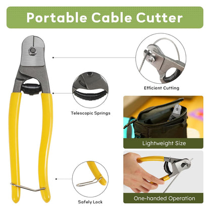 1/8 Inch Stainless Steel Cable Kit 100FT, 7 x 7 Strand Wire Rope with Aluminium Sleeves & Thimbles for Deck Railing, String Light Hanging, Shade Sail, Garden and DIY Projects