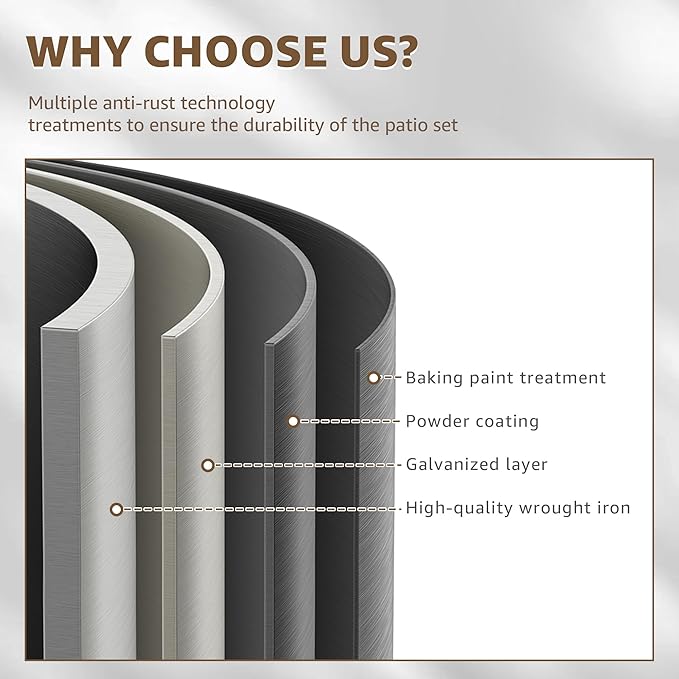 NATURAL EXPRESSIONS Glider Rocking Chair Bistro Set, 3 Pieces Outdoor Patio Furniture Conversation Set with 2 Rocker Chairs, 1 Table and Thick Cushions for Backyard, Porch, Balcony, 350lbs, Grey.