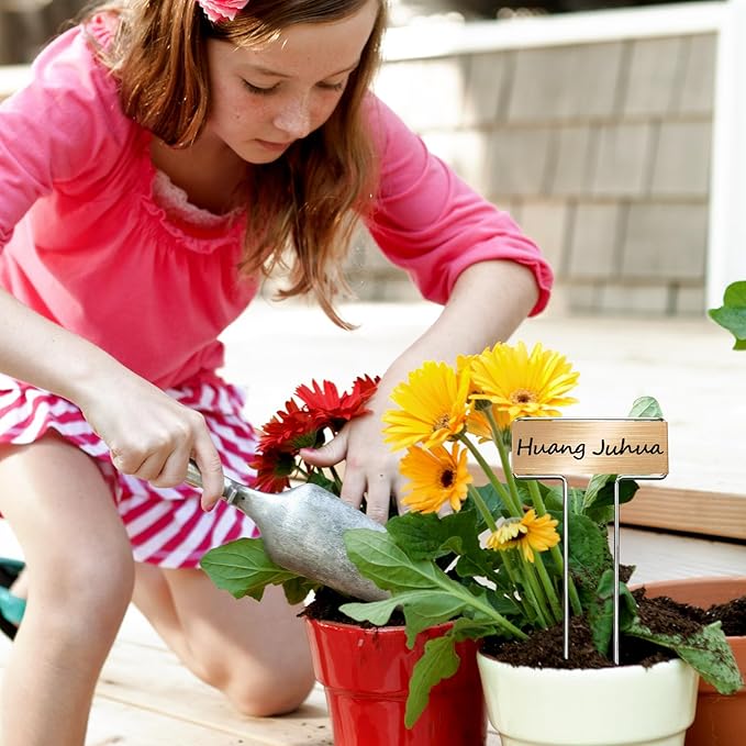 33 Pack Galvanized Steel Plant Markers with 2 Neutral Pens 10 Inch Metal Garden Stakes Outdoor Plants Waterproof and Reusable for Herb Flower Vegetable Identification