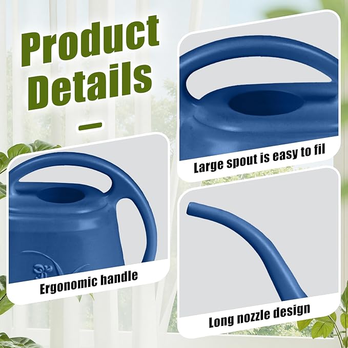 Plastic Watering Can - Blue - 1 Gallon