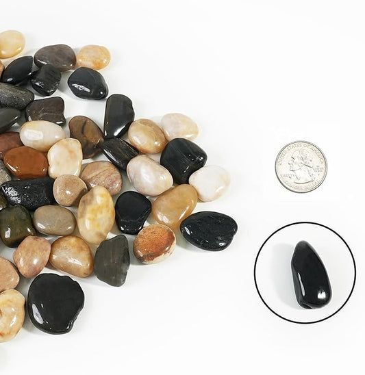 StoneCreek 12 LBS River Rocks, Large Size, Decorative Garden Stones for Plant Landscaping, Polished Gravel Filler Pebbles for Home Decoration, Vases, Succulents(Mixed Pebbles)