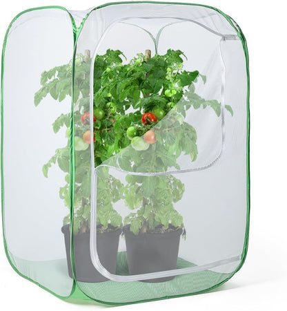23.6" Outdoor Mesh Plant Enclosure, Plant Cover for Pests, Bird and Pest Protection Guard for Fruit, Vegetables, Flowers and Herbs Pop-Up Cage 15.7 x 15.7 x 23.6 Inches