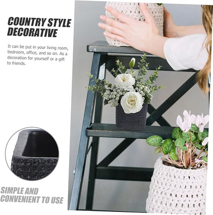 Creative Nordic Style Cement Flowerpot with Drainage Succulent Planter for Indoor Home Office Decor Modern Straight-Edged Geometric Design Container