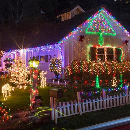 4 Pack Solar Chrismas Lights Outdoor, 170 FT Total 480 LED Solar String Lights for Outside with 8 Modes & Memory Function, Waterproof Twinkle Light for Xmas Tree Yard Party Decorations (Multicolor)