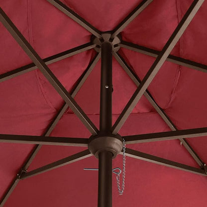 EliteShade USA 10-Year-Non-Fading 6.5x10Ft Rectangular Market Umbrella Patio Umbrella Outdoor Table Umbrella with Ventilation, Burgundy