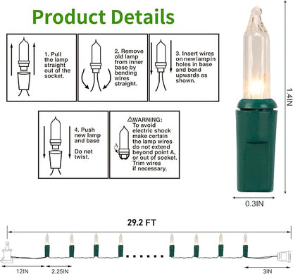 Christmas Lights, 150 Count 29 FT Christmas Mini String Lights, Green Wire Fairy Light, 120V UL Certified Connectable Xmas Tree Light for Patio, Holiday, Party, Outdoor Indoor Decoration, Warm White