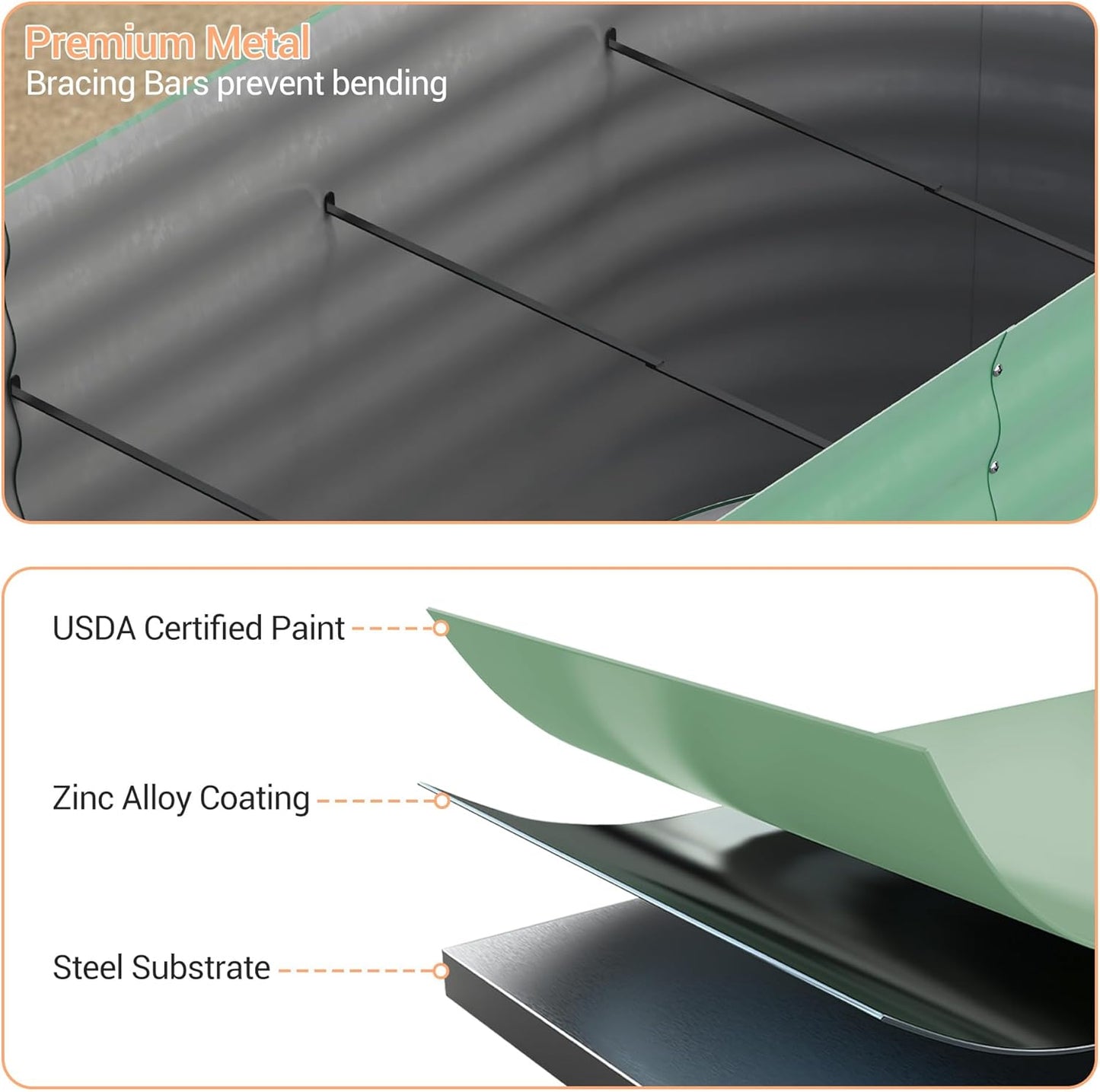 4x2x2ft Galvanized Raised Garden Bed Outdoor, 24" Tall Metal Planter Box for Flowers Herbs Vegetables, Rust-Resistant Raised Garden Beds for Gardening, Easy Assembly Outdoor Garden Box & Planters