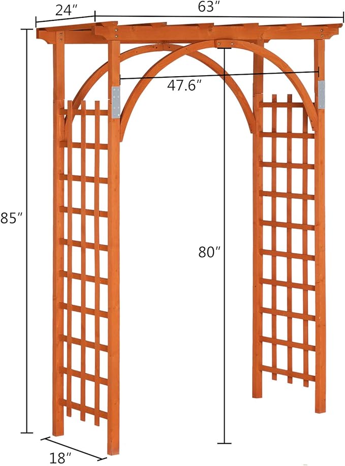 VINGLI 85in Wooden Arbor, Wedding Arch for Ceremony, Wood Trellis for Plant Climbing, Christmas Decor Pergola for Garden Backyard, Lawn (Teak)