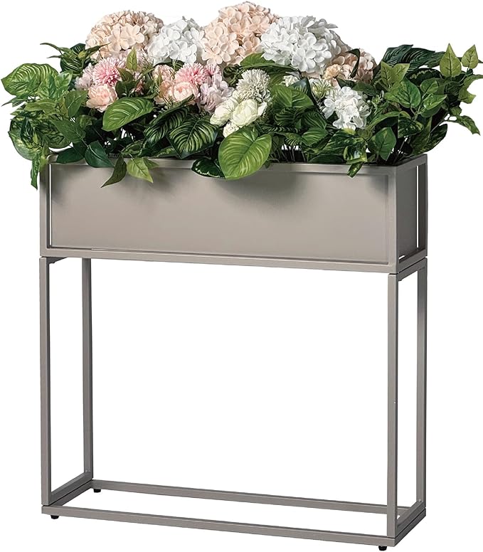 Cocoyard Elevated Planter Box - 28 Inch Durable Raised Garen Bed for Herbs and Flowers - Tall Rectangular Planter for Outdoor Plants & Backyard Gardening (Sand, 28" H)