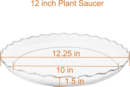 6 Pack of 12 inch Plant Saucer Plant Tray, Plastic Plant Saucer, Heavy Duty Plant Tray for Pots, Plant Saucers for Indoors Planter, Garden Water Plate Bowls (Black)