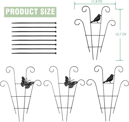 Indoor Plant Trellis for Climbing Plants Indoor Trellis Indoor Metal Trellis 4 Pack for Garden Plants Support Small House Plant Trellis for Vines, Flower