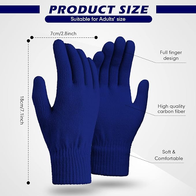 SATINIOR Magic Winter Gloves Unisex Gloves Knit Stretchy Mitten Full Fingers Warm Mitten for Men Women Sports