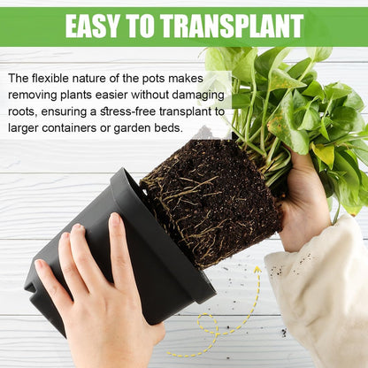 Square Nursery Pots 5.5 Inch, Plastic Plant Pot with Drainage Holes, Reusable Seedling Starter Pots Garden Flower Pots Planters for Indoor Plants, Transplanting, Succulents, Cuttings