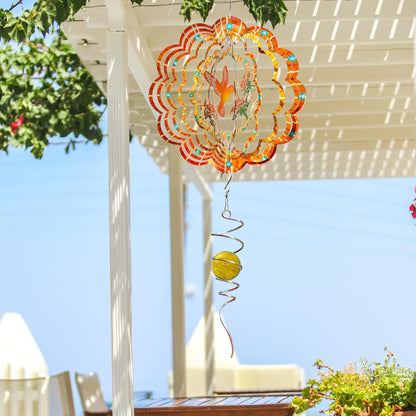 Goolyrusim Hummingbird Wind Spinner, Hummingbird Gifts for Women Mem, Humming Bird Wind Spinners Outdoor, 3D Hanging Wind Sculptures, Metal Art Yard Decoration, Garden Decor, Unique Housewarming Gift