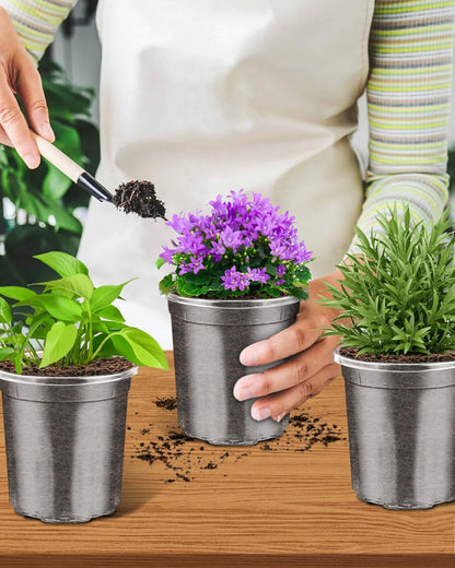 PACETAP 50Pack 4 Inch Reinforced Clear Nursery Pots with Drainage Holes, Variety Pack Plastic Plant Pots with 20 Plant Labels for Indoor Outdoor Flower Seed Starter