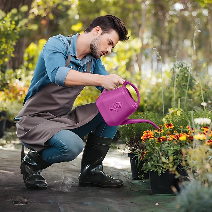 Plastic Watering Can - Rose Red - 1 Gallon