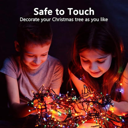 50FT 1000 LED Cluster Christmas Lights, Christmas Tree Lights Outdoor Indoor with 8 Modes & Timer & Remote, Firecrackers String Lights Waterproof for Garland Party Xmas Decorations, Multicolor