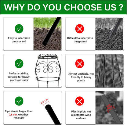 29-Inch Garden Trellis Obelisk - Durable Metal Support for Indoor & Outdoor Climbing Plants, Perfect for Vertical Gardening & Potted Plants, Stylish Design for Home and Garden