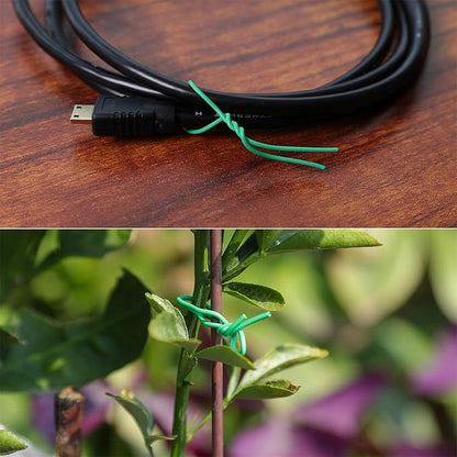 Tangyinrd 200 Pcs 6 inch Garden Twist Tie, Round Plastic Twist Ties for Plants, Vines and Wrapping Cords or Christmas Tree Gardening Plants Growth and Care, Home Cable Organization (Blackish Green)