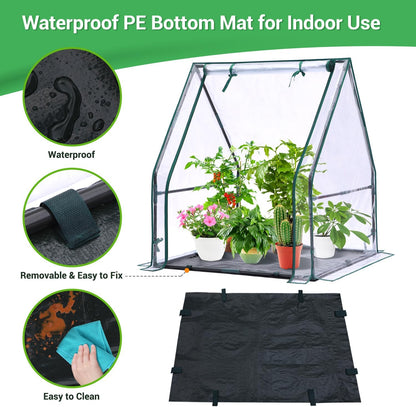 Mini Greenhouse for Indoor Outdoor: Ohuhu Portable Green House with Waterproof Pad for Small Plants Nursery Germination, 36"x36"x42" Light Duty Cover Tent Humidity Dome Seedling Accessory