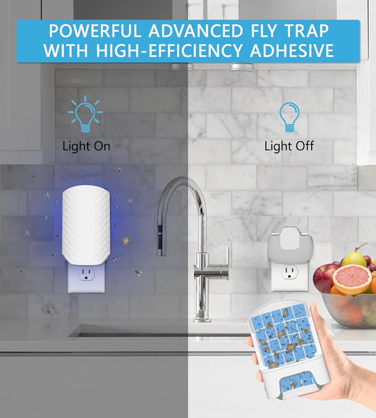 10PCS Refills for WowCatch Flying Insect Trap N386E, Original Super Sticky Cards, High Efficiently Stick Fruit Flies, Gnats, Moths, and Houseflies (Refills Only)