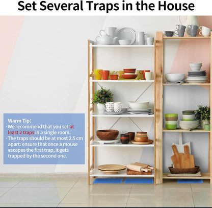 LULUCATCH Super Glue Traps 12 Pack for Mice & Snakes, Larger, Heavier Sticky Traps with Non-Toxic Glue. Sticky Mouse Traps Indoor, Easy to Set, Pet Safe Pest Control