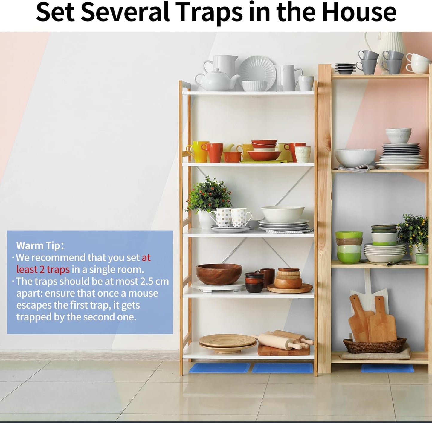 LULUCATCH Super Glue Traps 6 Pack for Mice & Snakes, Larger, Heavier Sticky Traps with Non-Toxic Glue. Sticky Mouse Traps Indoor, Easy to Set, Pet Safe Pest Control