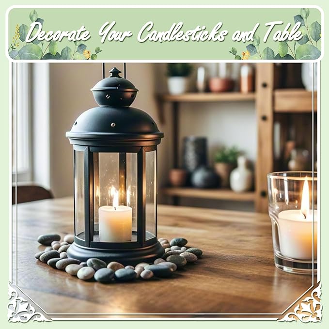 5lbs Natural River Rocks, High-Polished Pebbles for Plants Garden, 1-2 inch Decorative Black Stones, Ideal for Fish Tank, Vases, Crafting, Home Decor and Garden Landscaping Rocks,Black