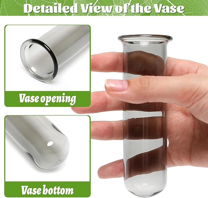 Glass Plant Propagation Station with 5 Test Tubes Colorful Planter Vase Birthday Gifts for Women in Wooden Stand