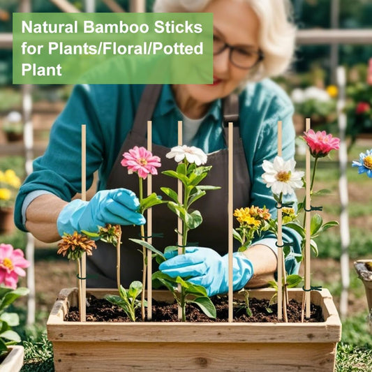120 PCS Bamboo Plant Stakes 18 Inch, Wood Plant Support for Gardening for Potted Floral Plant, Indoor Wooden Sign Posting Garden Stick, Crafts Sticks with 120 PCS Wires(4")