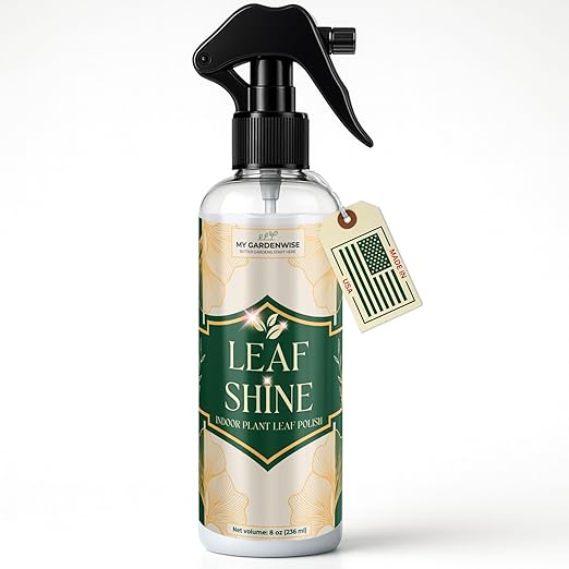 Leaf Shine Spray for Indoor Plants – Plant Leaf Cleaner & Shine for Real House Plants – Fragrance-Free, Non-Sticky, Streak-Free Finish, 8 fl oz