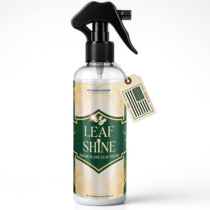 Leaf Shine Spray for Indoor Plants – Plant Leaf Cleaner & Shine for Real House Plants – Fragrance-Free, Non-Sticky, Streak-Free Finish, 8 fl oz