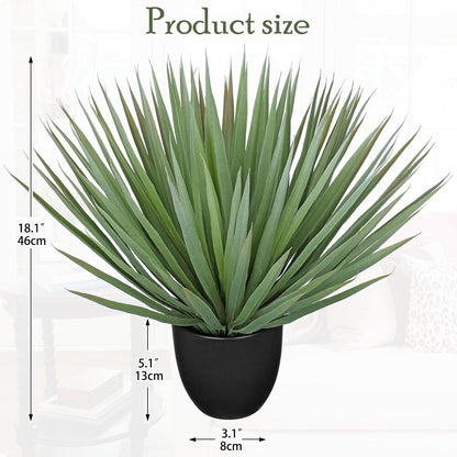 Briful Artificial Agave Plant – 18.1" Tall Faux Agave Plants in Black Pot, Realistic Fake Tropical Plants for Indoor and Outdoor Decor, Artificial Plants for Home, Office, Patio, Garden Decoration