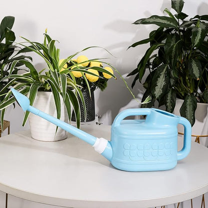 Garden Watering Can for Indoor & Outdoor Plants, Ebristar Plastic Watering Can 1 Gallon with Long Spout & Removable 360 Degree Rotation Sprinkler Head, Lightweight Watering Pot for Houseplants - Blue