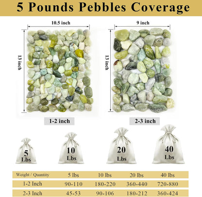 20 lbs Jade River Rocks for Landscaping, 1-2 Inch Decorative Pebbles River Stones for Plants Indoor, Vases, Yard, Crafting and Garden