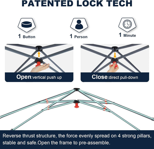 COOSHADE Pop Up Canopy Tent, 10x10 Easy Setup Instant Canopy Sun Shelter Beach Tent, Portable Sports, Black