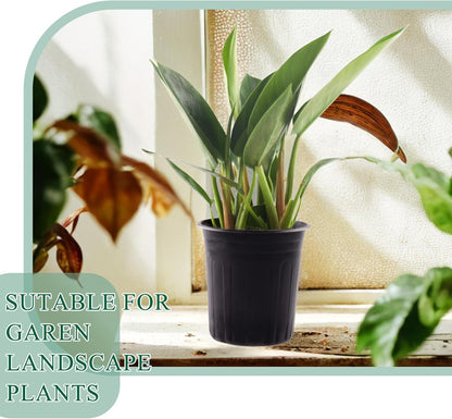 100 Pack 1 Gallon Flexible Plant Nursery Pots Plastic Seedling Starting Pots with Drainage Holes Soft Flower Pots Plant Container with Plant Labels, Black