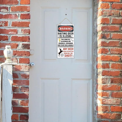 Warning Signs, Funny Hunting Sign Wall Decor, Baiting Deer Is Illegal Sign, Decorative Wood Hanging Wood Plaque, Man Cave Bar Cabin Decor, Pub Decor, Farmhouse Wall Decor for Coffee & Bar