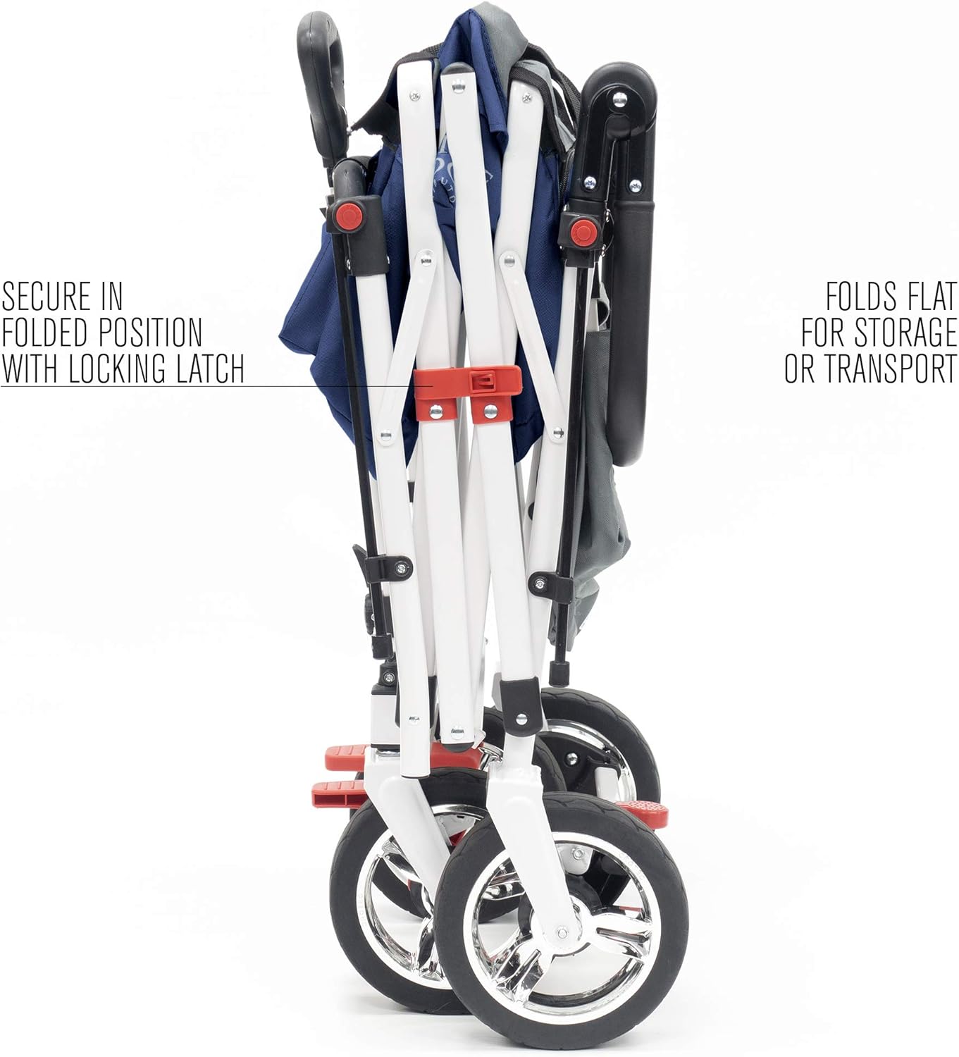 Creative Outdoor Push Pull Stroller Wagon for Kids,150lbs Weight Capacity, Collapsible Folding Cart with Canopy, Silver Series Plus, Beach, Park, Garden & Tailgate (Navy Blue)