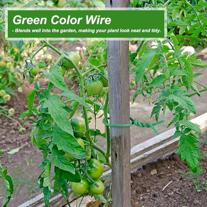 Shintop Plant Ties, 65.6ft Soft Green Garden Wire Flexible Twist Ties for Outdoor Climbing Plants,Tomatoes, Flowers, Roses Plant Support (3.5mm)