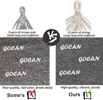 Hammock Outdoor 2 People 220x150cm Total Length 330cm Load 300kg Canvas Cotton Hammock for Garden Indoor Children Balcony Dark Gray XXL