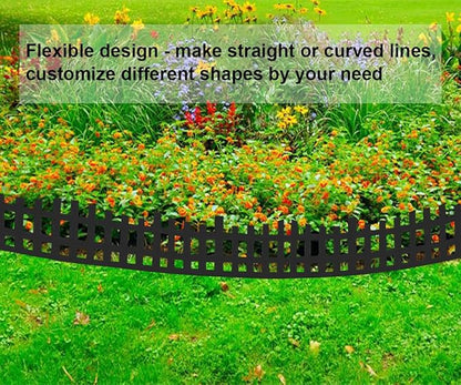 Garden Edging 33FT, Landscape Edging Borders [Extra Tall 4.9IN ] Flexible Lawn Edging Kit with 60pcs Stakes,Mini Plastic Fence for Tree Flowerbeds Grass Yard -Black-2