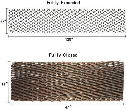 Nature Willow Trellis Expandable Plant Support Plant Climbing Lattices Trellis Willow Expandable Trellis Fence for Climbing Plants Support 36x92 Inch,Double Panel (2)
