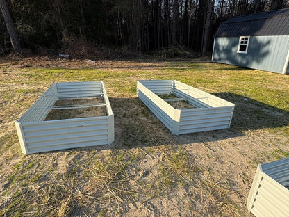 A ANLEOLIFE 8-Pack 8X4X1.5ft & 74x74x18 in Deep Root Galvanized Raised Garden Beds Outdoor for Planting Vegetables Flowers Herb, Antique White