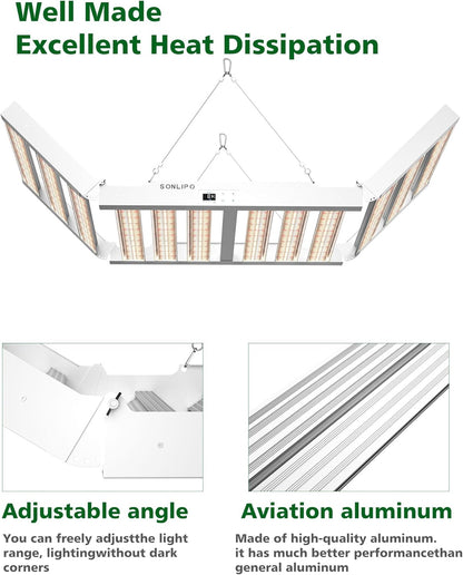 2024 New SPF6000 PRO 600W LED Grow Light 6x6ft Coverage with Veg & Bloom Dimmer Timer Full Spectrum Grow Lamps for Indoor Plants Seeding Flowering LED Plant Light Fixture