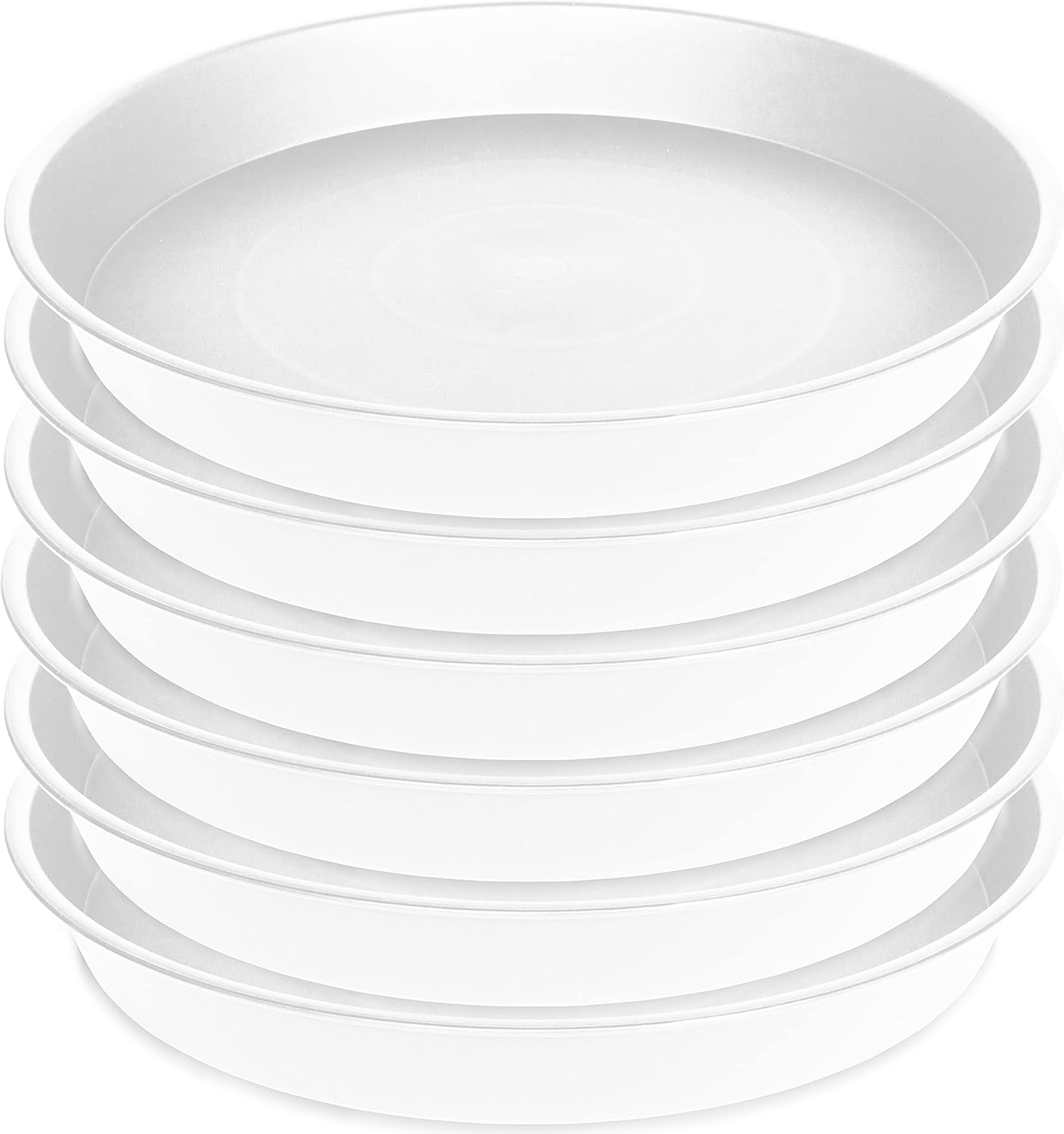 6 Pack of 10 inch Plant Saucer, Heavy Duty Plastic Plant Saucer 10" Round, Durable Plant Tray for Pots, Plant Saucers for Indoors, Plant Trays for Planter 8"/9"/10" (10 inch, Creamy White)