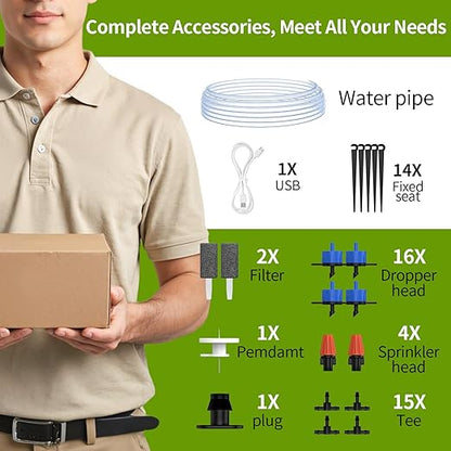 Automatic Plant Waterer Indoor Self Watering System for 20 Potted Plants,Auto Drip Irrigation System Programmable Timer & Compatible.251022