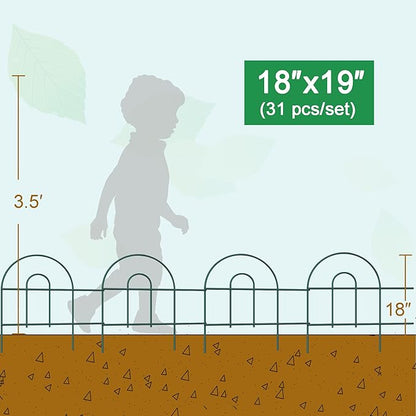 Decorative Garden Folding Border Fence, Metal Wire Edging Flower Fence Panel 18in X50ft Outdoor Patio Landscape